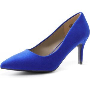 Dream Pair Women Royblue Faux Leather Kucci Pointed Toe High Heel Pumps Shoes